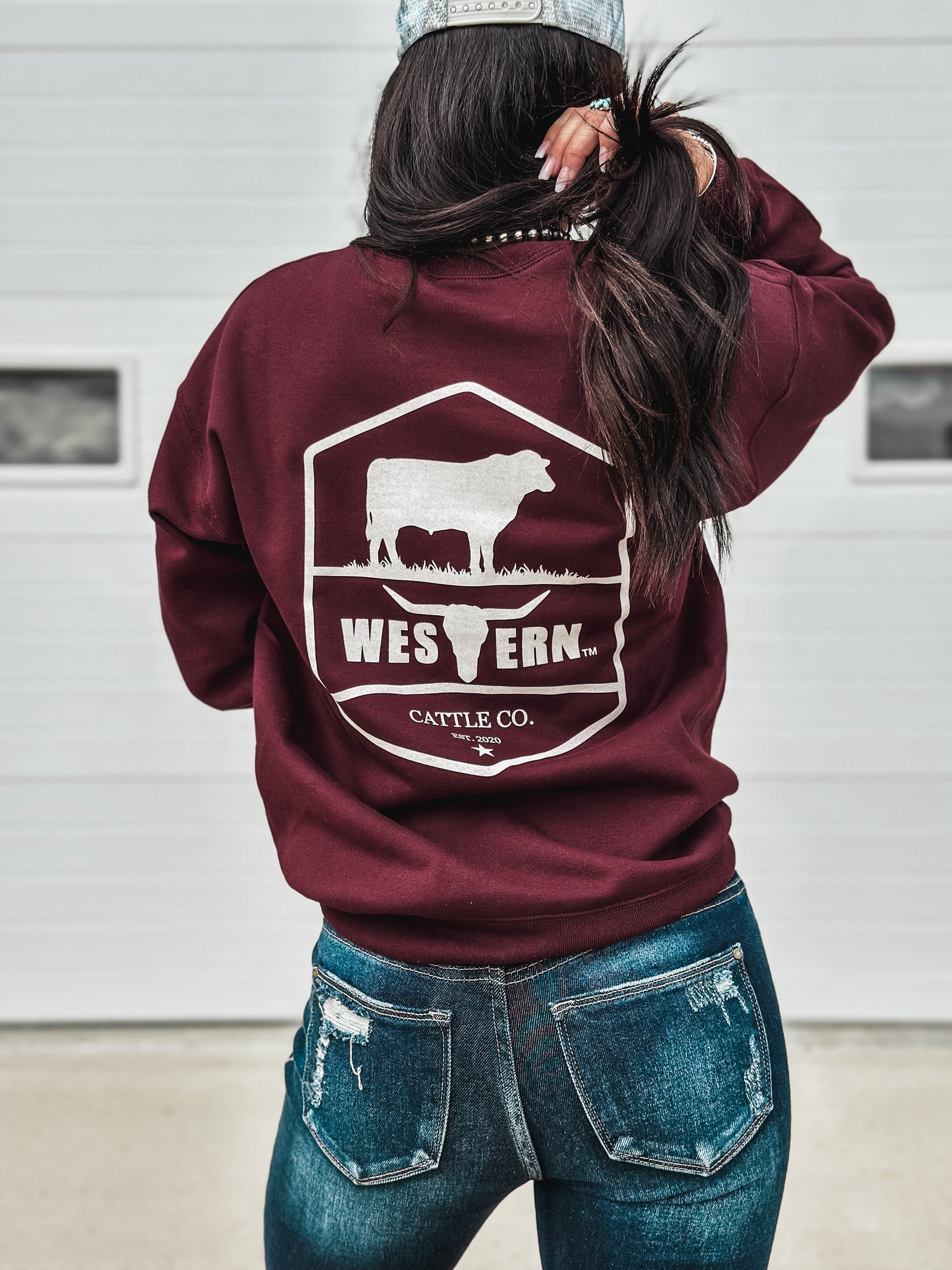 WTB Cattle Co. Crew - Maroon