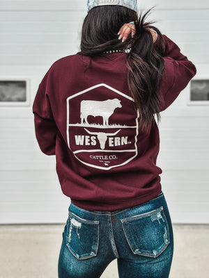 WTB Cattle Co. Crew - Maroon