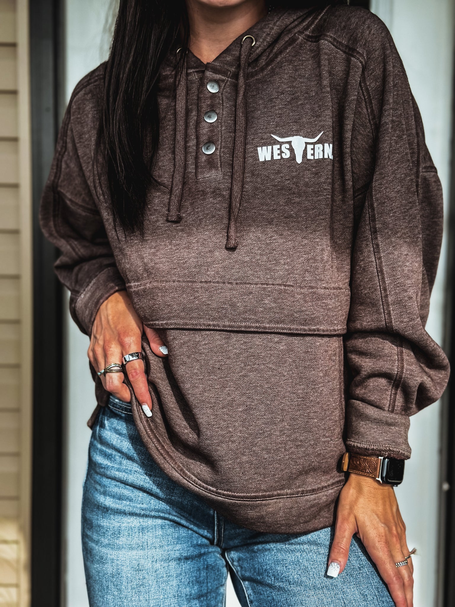 Brand Drifter Snap Pullover - Mocha