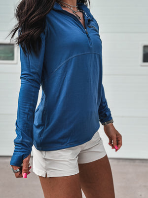 Brand Ladies Golfer 1/4 Zip - Blue
