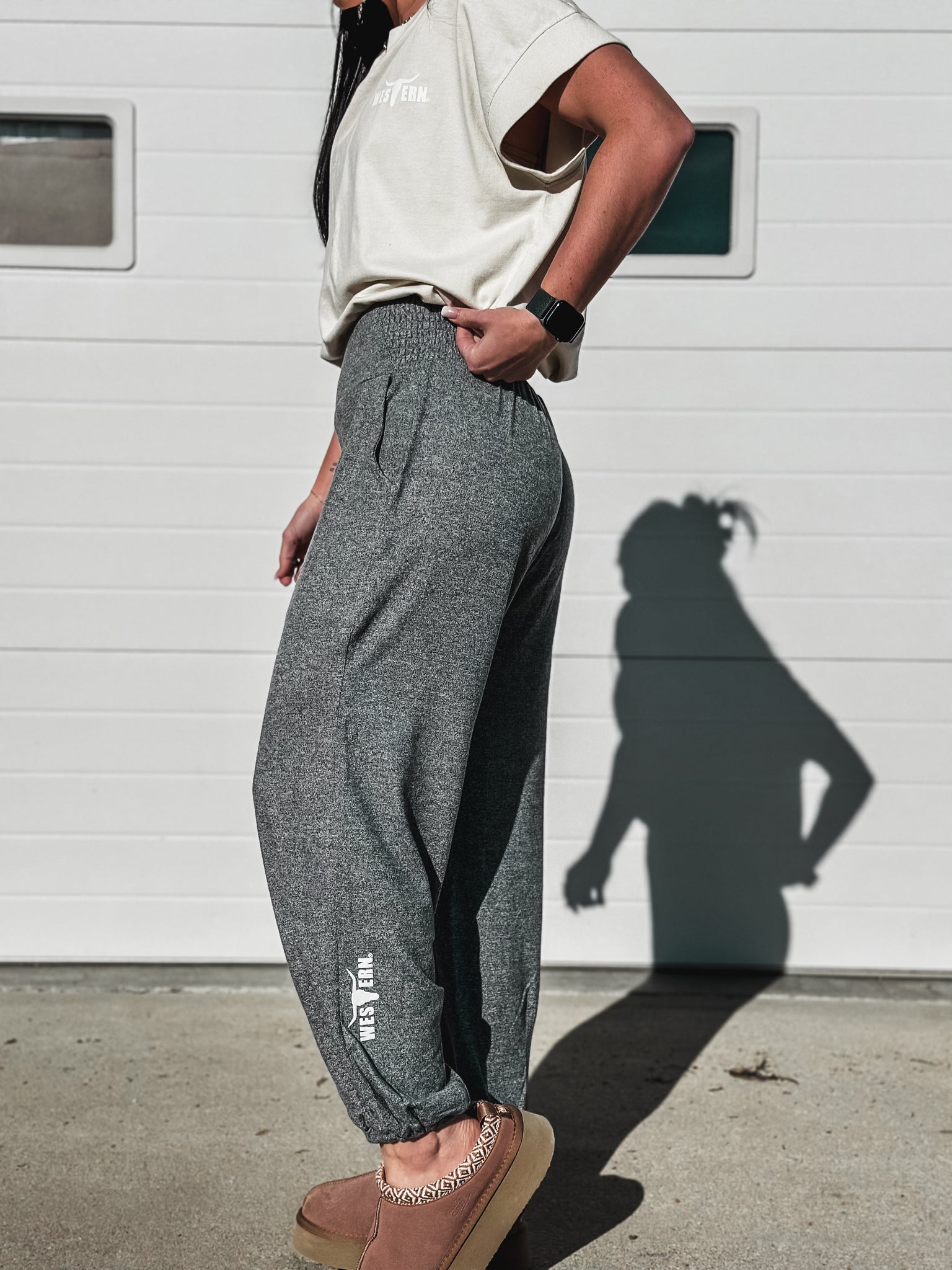 *DOORBUSTER* Lounger Barrel Joggers -Toned Grey