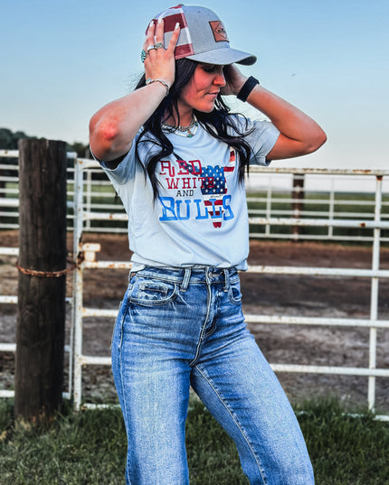 Red White & Bulls - Light Blue