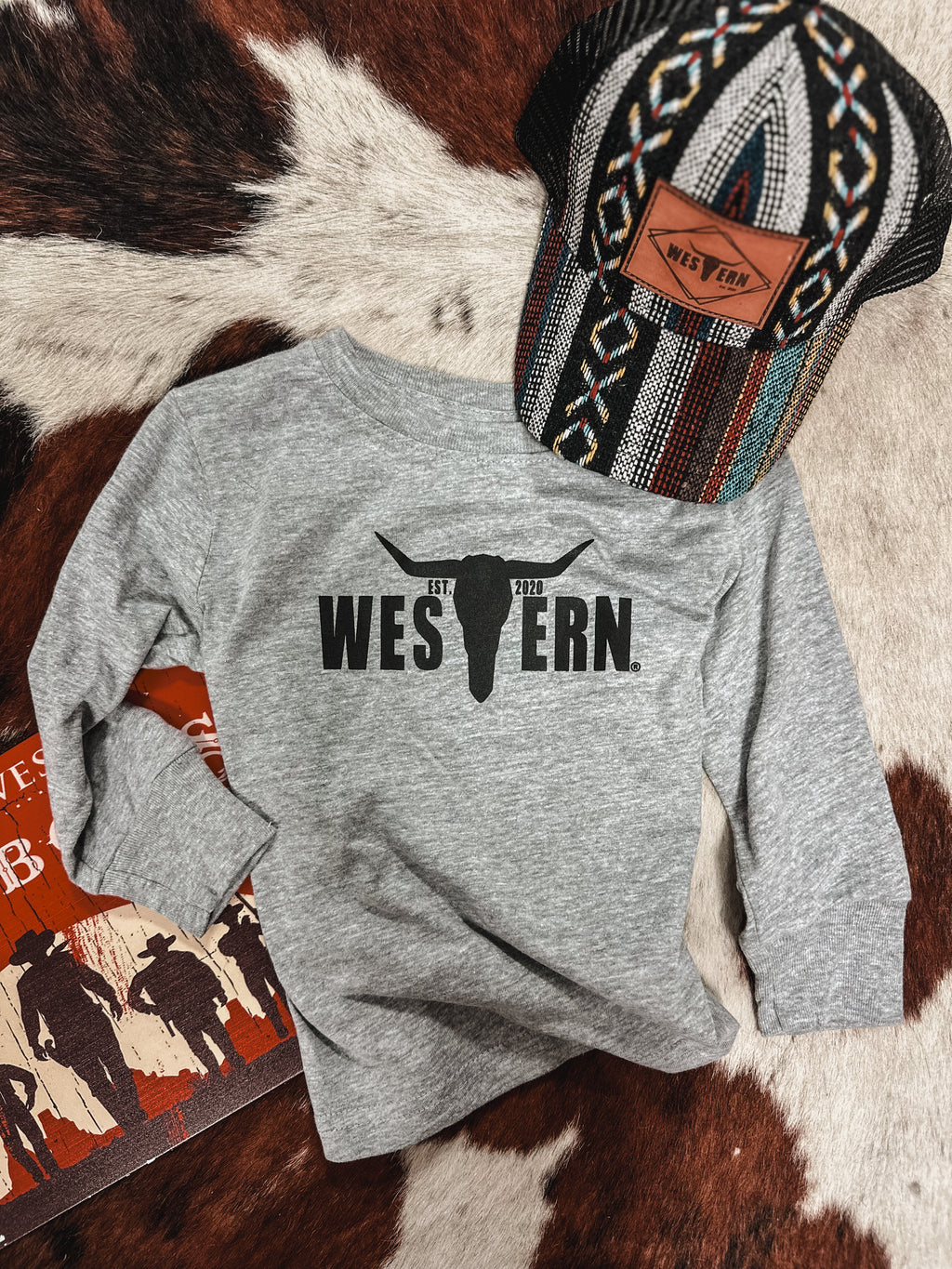 Brand Black Logo Toddler Longsleeve - Grey