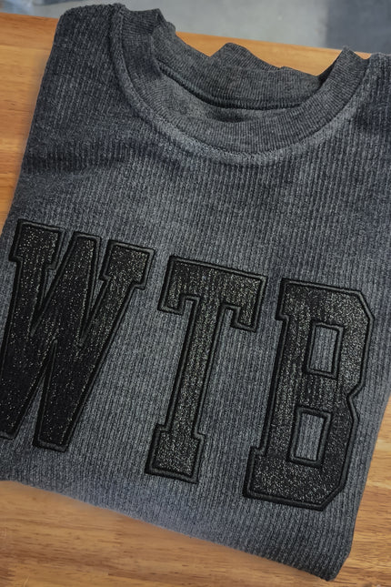 WTB Glitter Applique Corded Crew