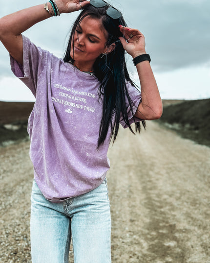 Strong + Divine Oversized Tee - Lavender