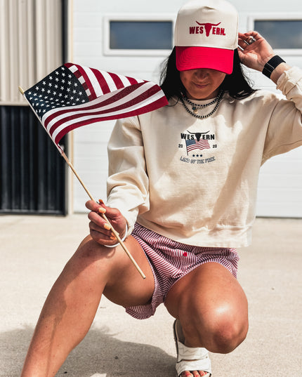 Vintage 4th of July Mid-Length Crew