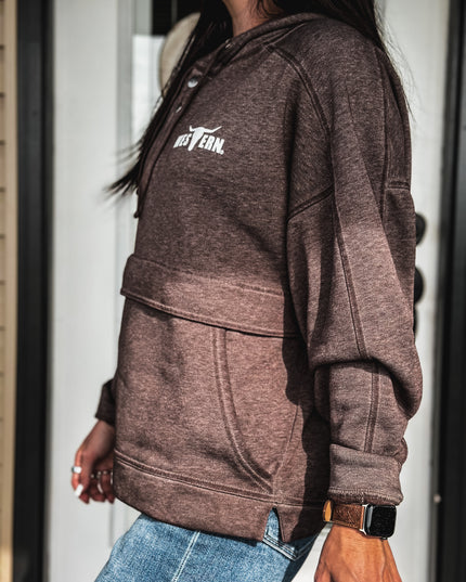 Brand Drifter Snap Pullover - Mocha