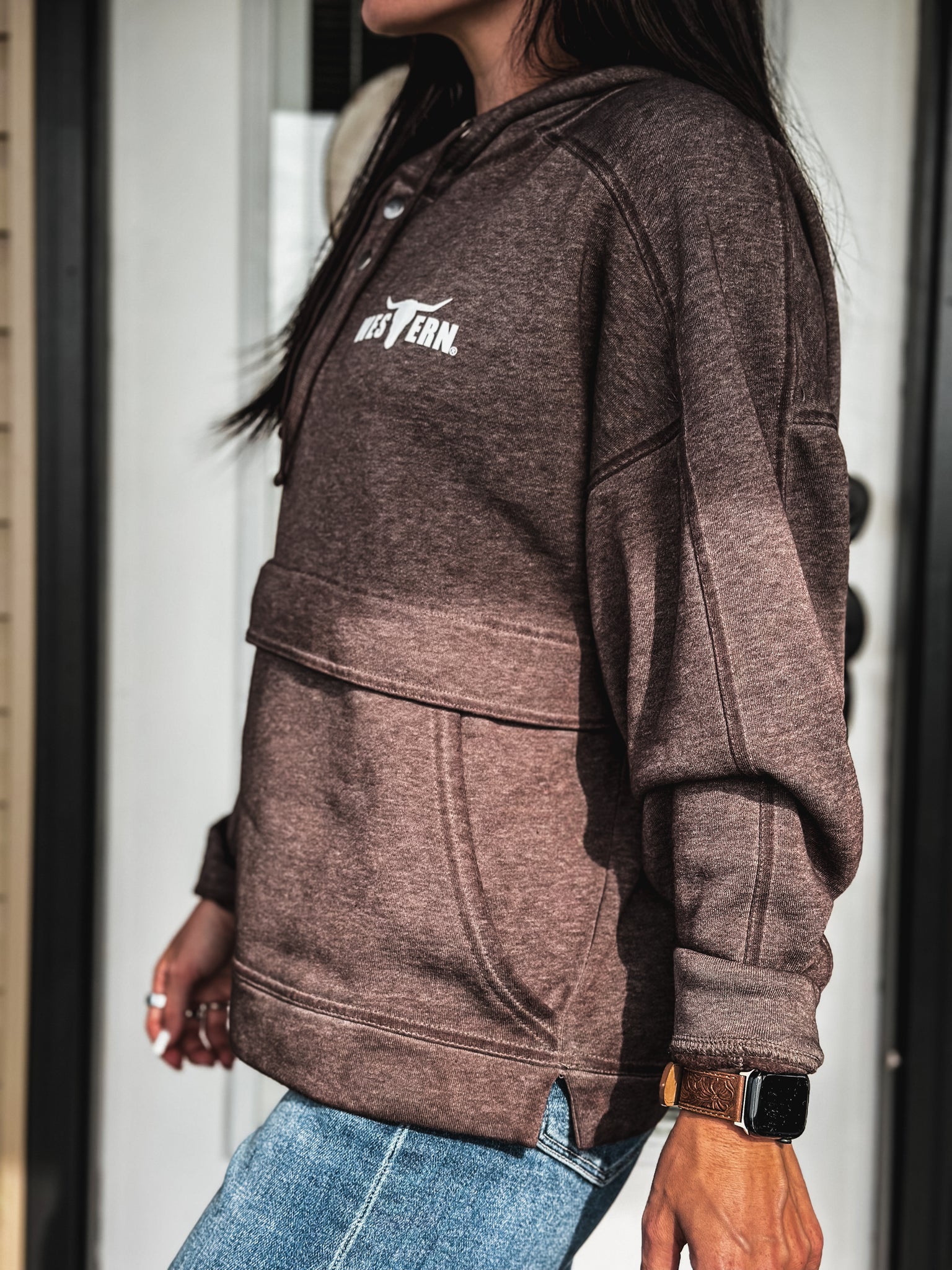 Brand Drifter Snap Pullover - Mocha