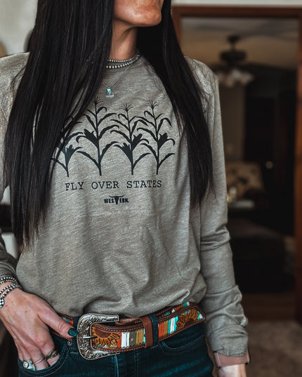 Fly Over States - Olive Longsleeve