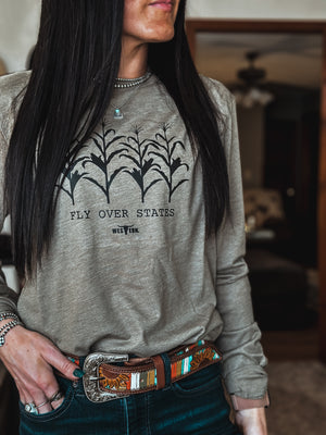 Fly Over States - Olive Longsleeve