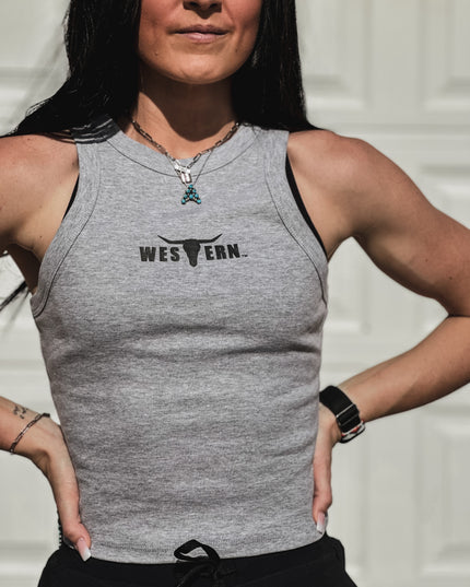 Brand Logo Racer Tank - Grey