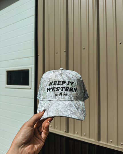 Keep It Western Hat - White Camo Woods