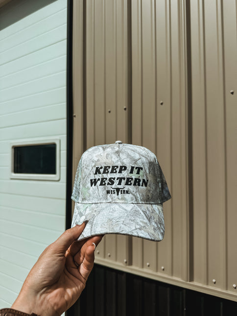 Keep It Western Hat - White Camo Woods