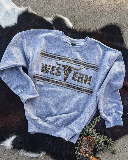 Brand Logo Camo Woods Kids Crew