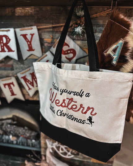 Western Little Christmas Tote Bag