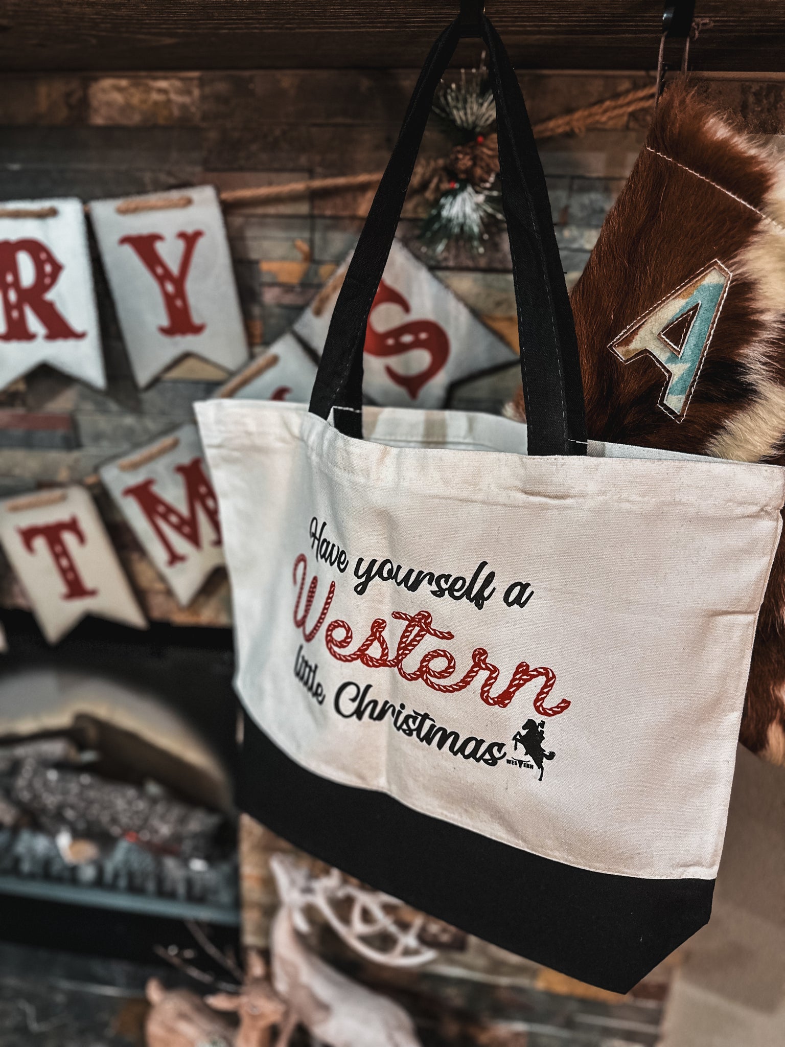 Western Little Christmas Tote Bag