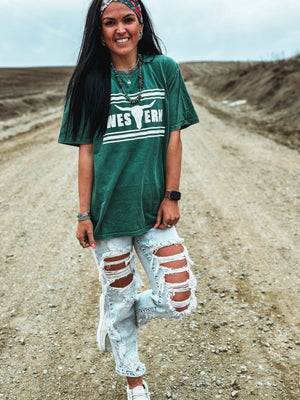 Brand T Oversized Vintage Mineral Green