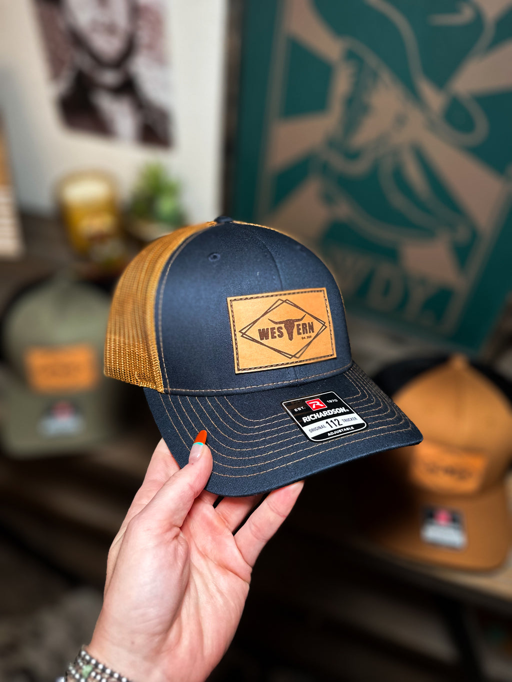Brand Hat Navy/Camel 112