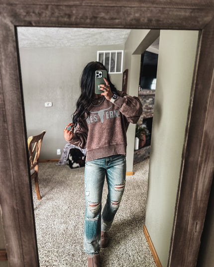 Brand Checker Logo Fleece Pullover - Mocha