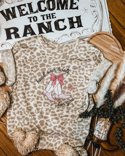 Head Over Boots Youth T - Natural Leopard