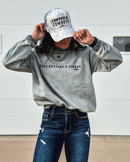 Busy Getting Coffee Crew - Ash Blue