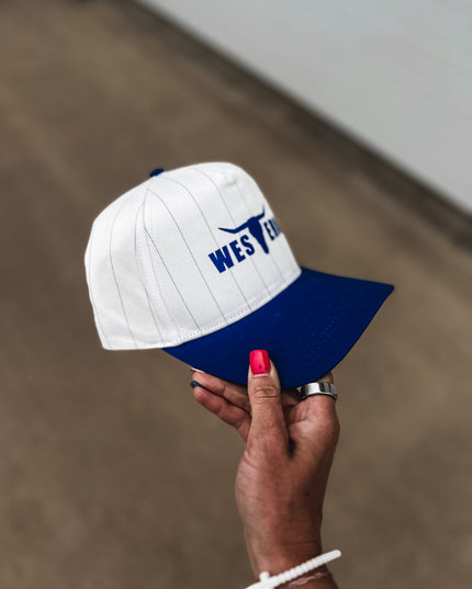 Brand Hat Blue Logo -  Baseball Stripe
