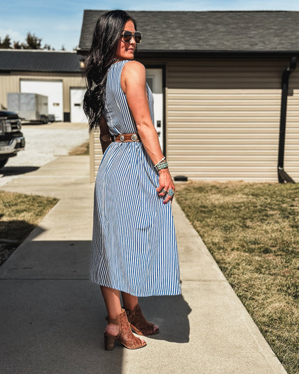 Spring Linen Stripe Dress