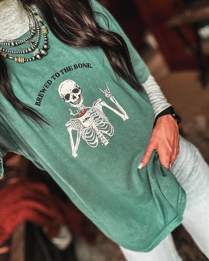 Brewed to the Bone Oversized T - Vintage Green