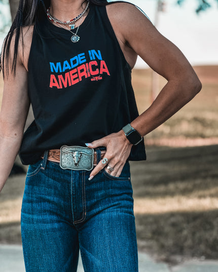 Made in America Cropped Tank - Black