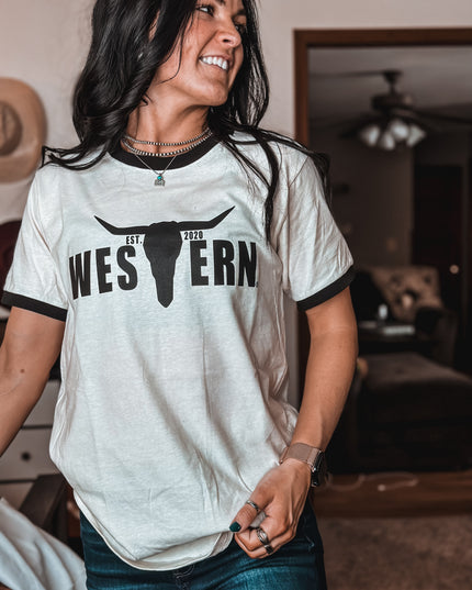 Brand Logo Vintage Ringer T