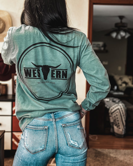 Brand Longsleeve Pocket T - Light Green