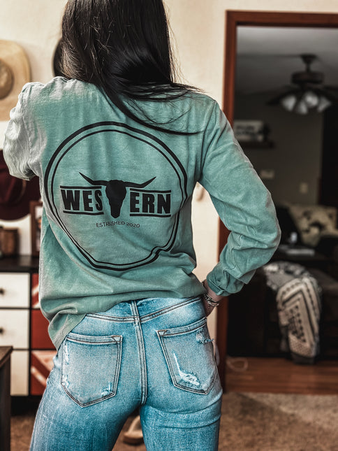 Brand Longsleeve Pocket T - Light Green