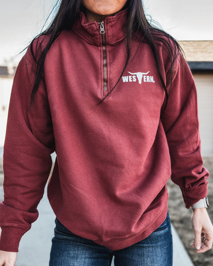 Brand 1/4 Zip Brick Red