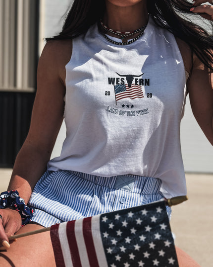 Vintage 4th of July Logo Cropped Tank