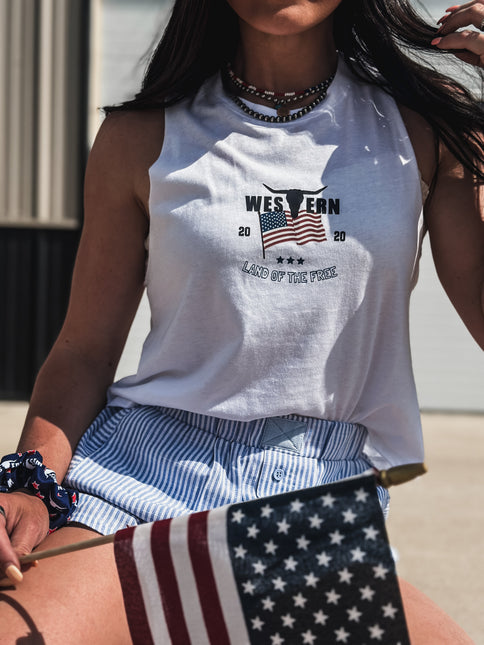 Vintage 4th of July Logo Cropped Tank