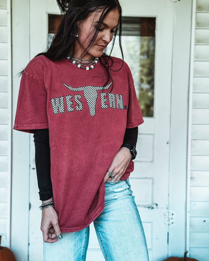 Brand Oversized T - Brick/Checkers