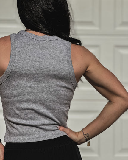 Brand Logo Racer Tank - Grey