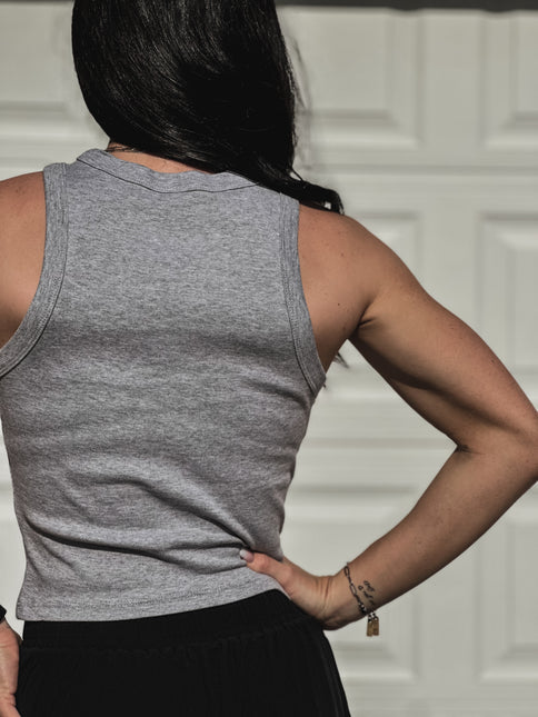 Brand Logo Racer Tank - Grey