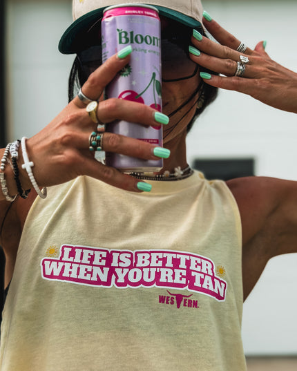 Life's Better Tan - Cropped Tank