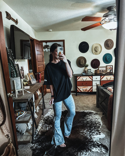 Brand Oversized Boyfriend Tee - Black