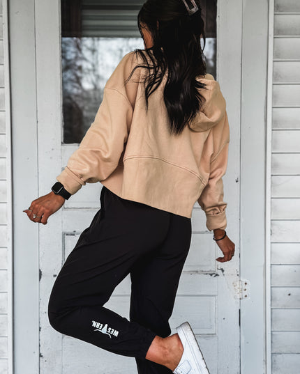 Brand Tri Rover 1/2 Zip Hoodie - Cream