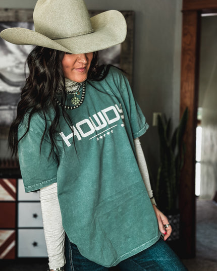 HOWDY Oversized T - Vintage Mineral Green