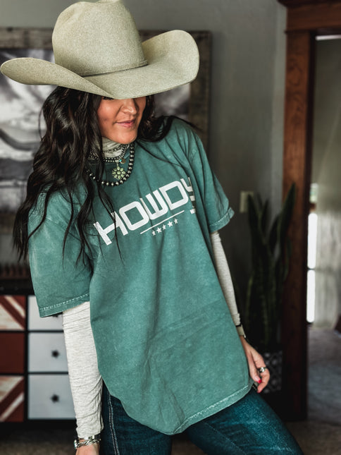 HOWDY Oversized T - Vintage Mineral Green