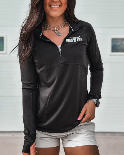 Brand Ladies Golfer 1/4 Zip - Black