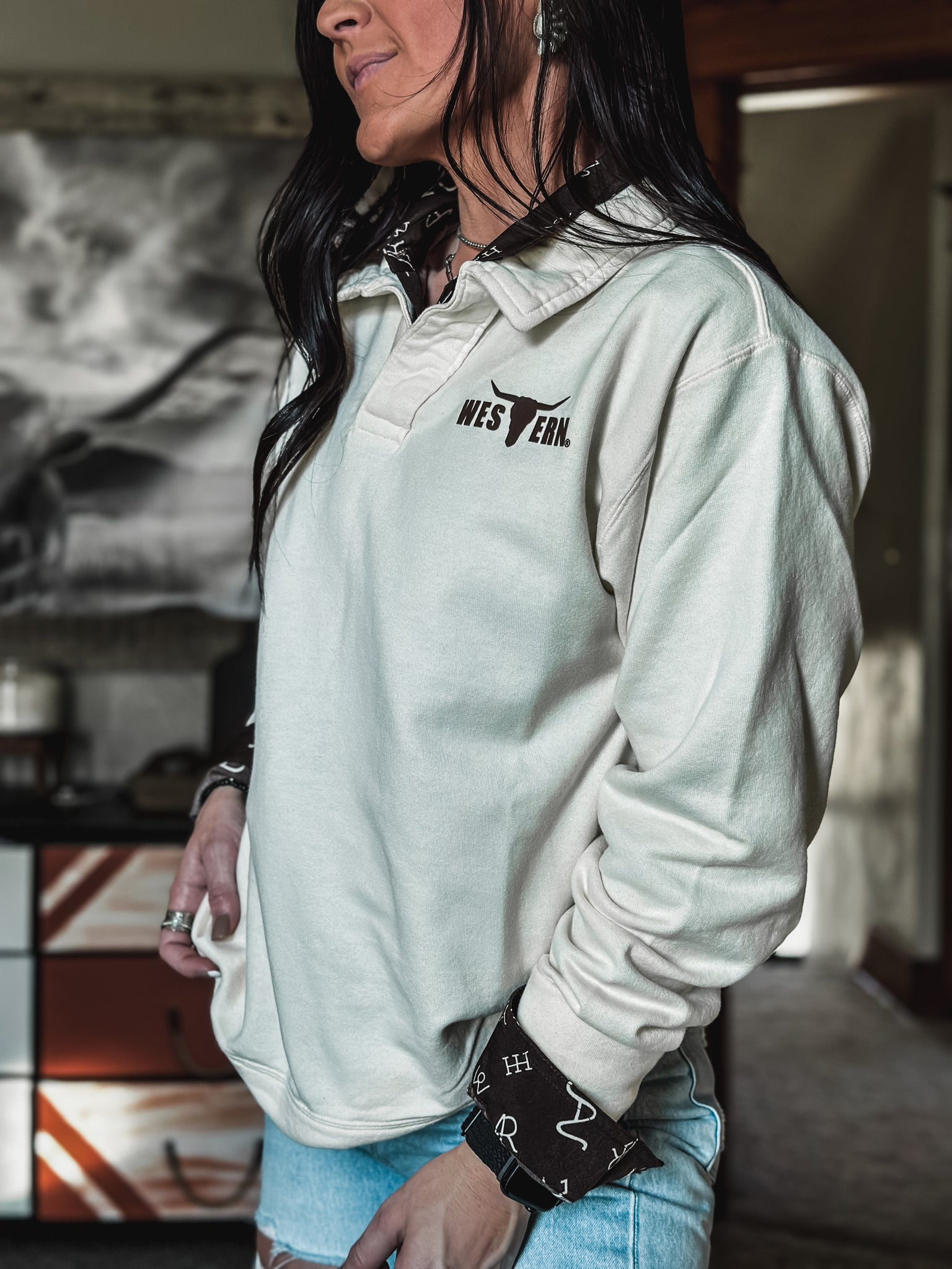 Brand Logo Collie Pullover - Ivory Cream