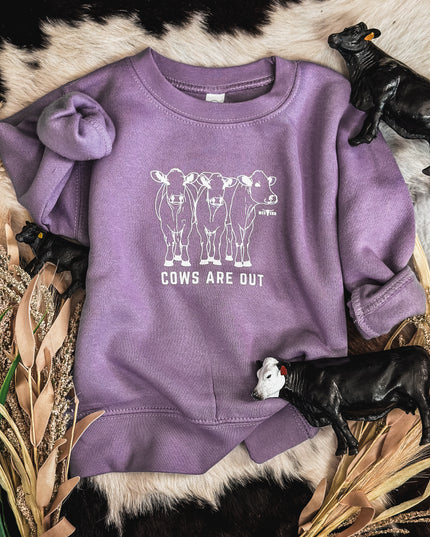 Cows Are Out Toddler Crew - Lavender