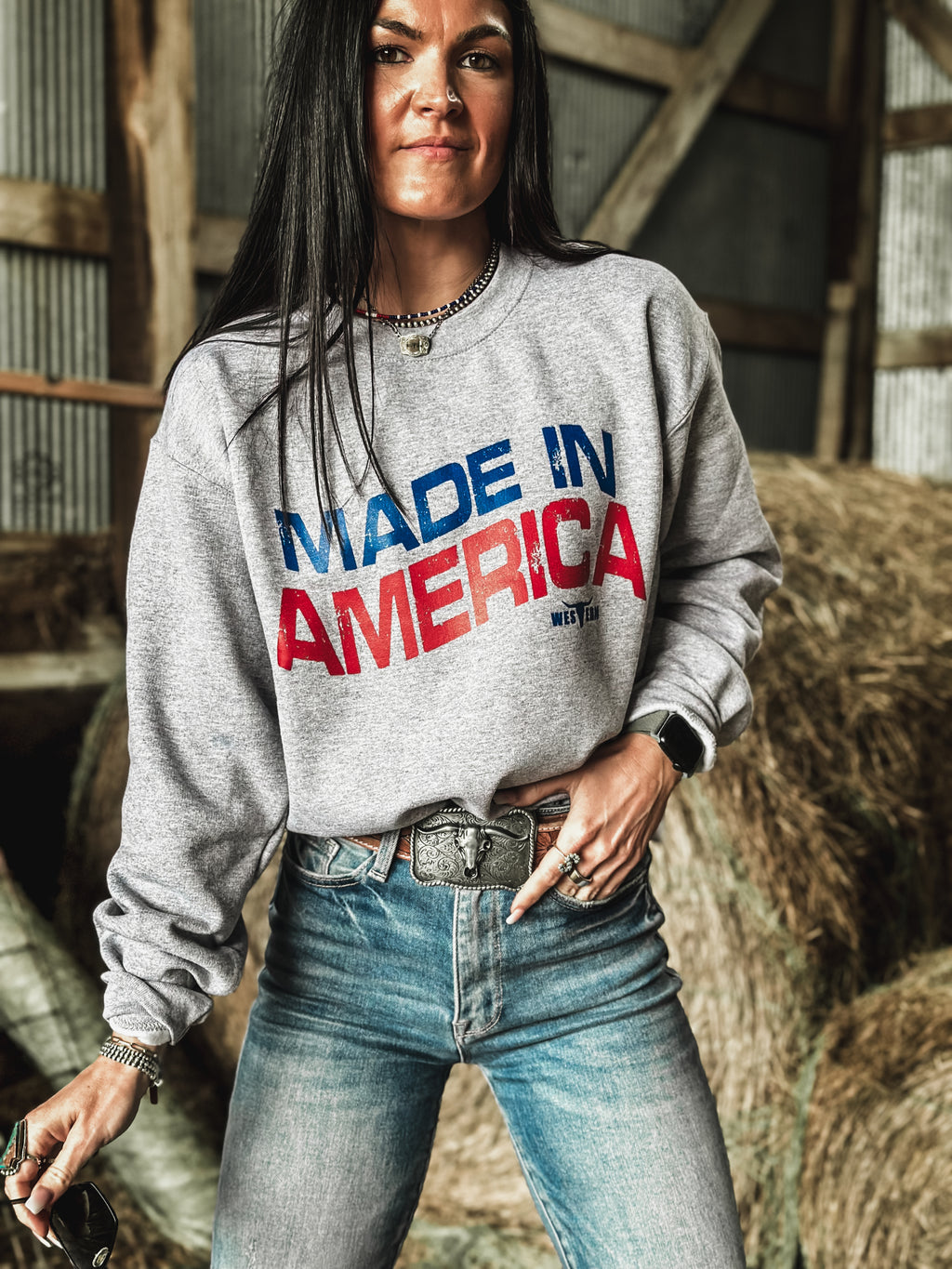 Made in America Crew - Athletic Grey