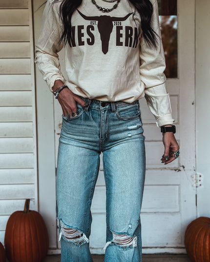 Brand Logo Longsleeve - Ivory/Brown