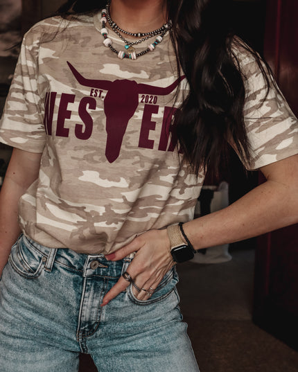 Brand Logo T - Natural Camo/Maroon