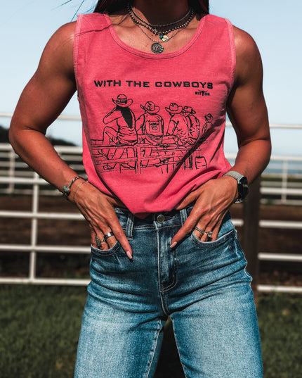 With the Cowboys Tank - Watermelon